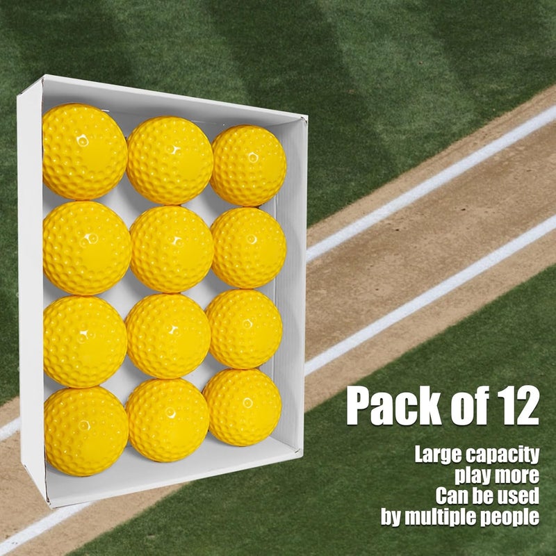Forcebucket Baseballs 12 Pack Dimpled Baseballs, 9-Inch Pitching Machine Baseballs for Hand-Eye Coordination, Hitting and Fielding Practice - Image 2